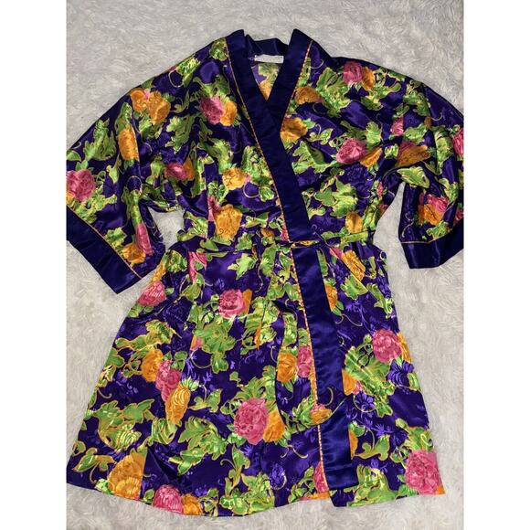 Val Mode Vintage Lingerie Women’s Sz. M Soft, Satin Feel Vintage Robe. Grt. Con - Picture 1 of 11